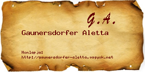 Gaunersdorfer Aletta névjegykártya